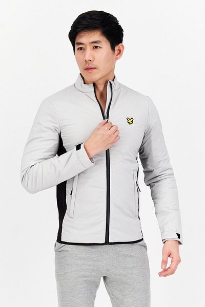 Lyle & Scott Men Printed Long Sleeve Puff Jacket, Light Grey