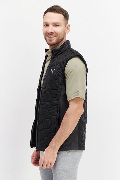 Puma Men Sportswear Fit Cloudspun Quilted Vest Jacket, Black