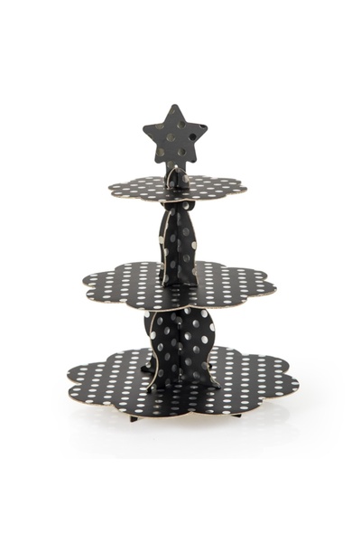 Uslu Çeyiz Kek Standı  Karton Cup Cake Standı 3 Katlı Piramit Kurabiye Kulesi