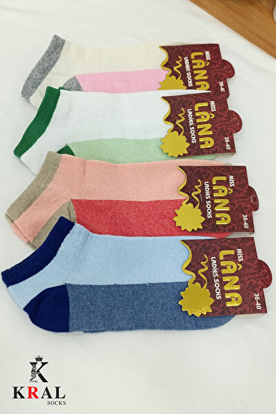 KRAL SOCKS Women's - Men's (6 Pairs) Plain Pattern Economical Ankle Length Booties Socks