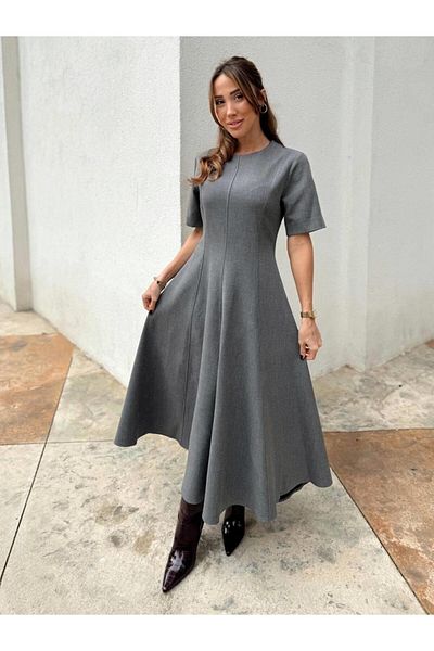 Maldia Shop Γυναικείο φόρεμα μάξι μήκους Princess Grey