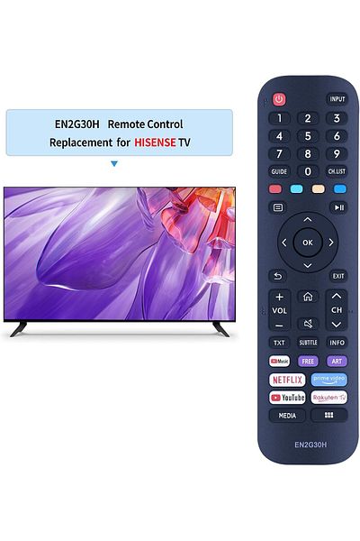 AWH Universal Remote for Hisense VIDAA TV EN2G30H/EN2A30 with Netflix,Prime Video,YouTube&RakutenTV