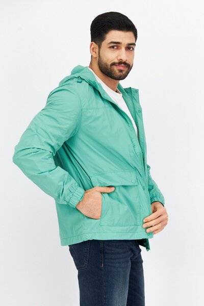 Lyle & Scott Erkek Marka Logolu Kapşonlu Parka Ceket، Yeşil