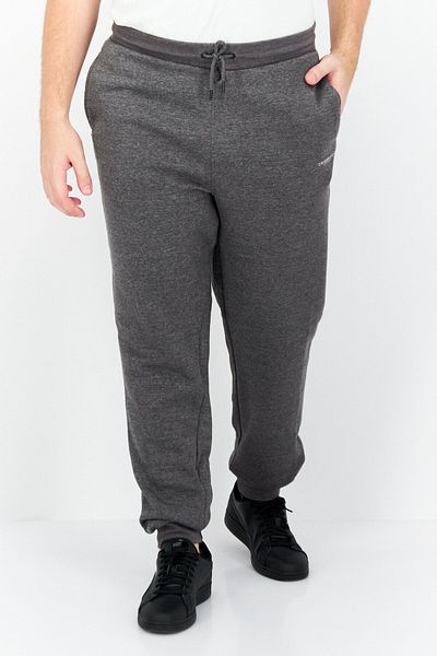 Crosshatch Men 2 Pcs Regular Fit Brand Logo Jogger Pants, Grey