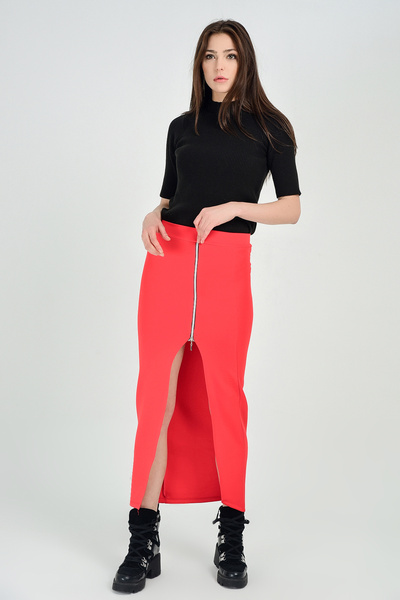 Sense Спідниця - Спідниця, що виглядає як брюки з одним штаниною | Etk31579 Червона