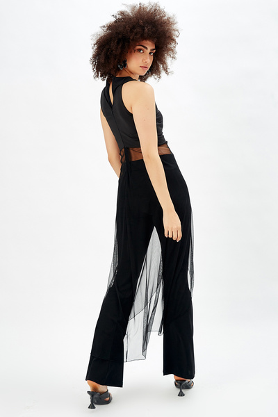 Sense Chiffon Diver Blouse Evening Dress Blouse Black