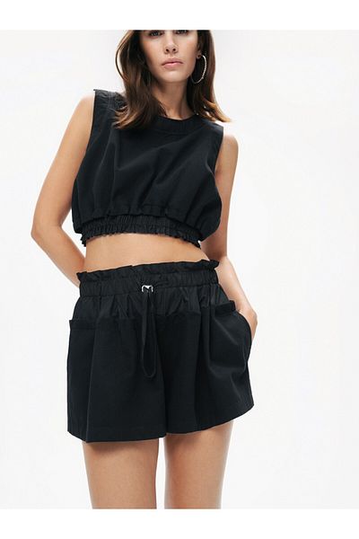 Nocturne Print Detailed Mini Shorts