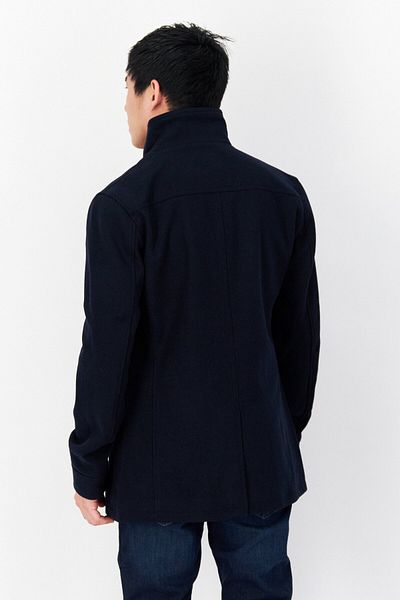 French Connection Men Plain Trench Coat Jacket, Navy