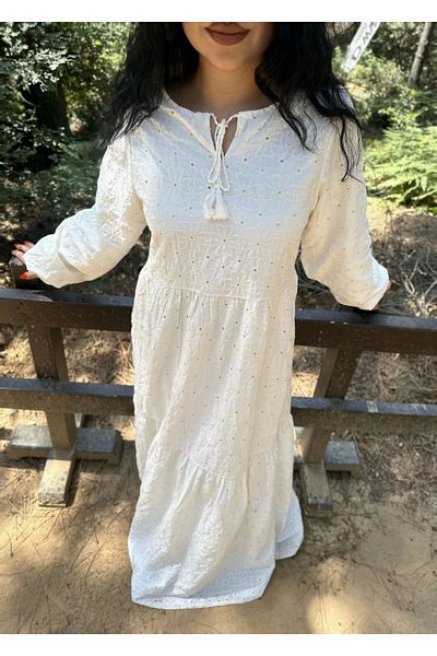 moneta boutique Μακρύ Γυναικείο Φόρεμα με στάμπα λουλουδιών - Κεντητό με χτένι