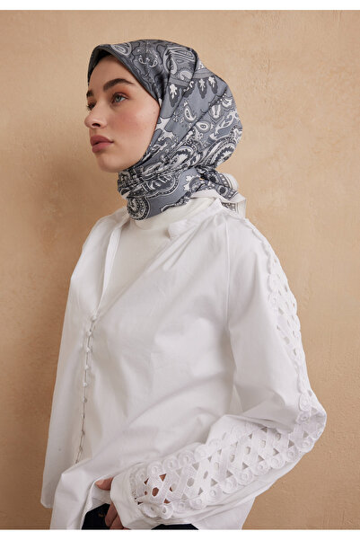 Fresh وشاح لينا من الحرير القطني المدخن