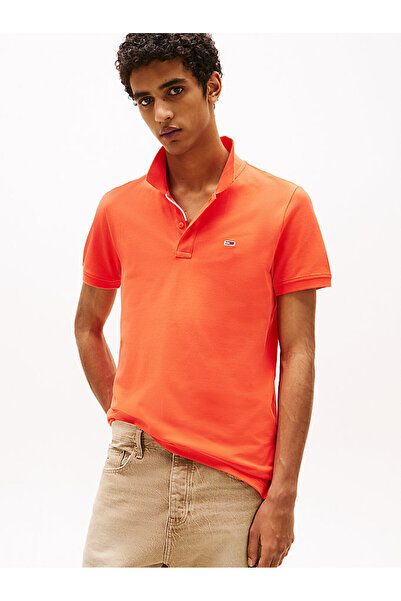 Tommy Hilfiger Tjm Slim Placket Polo Ext Men's Orange T-Shirt Dm0Dm20676Sn6