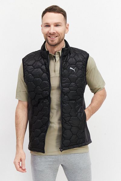 Puma Men Sportswear Fit Cloudspun Quilted Vest Jacket, Black