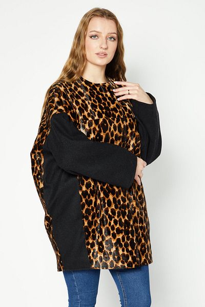 Longchamp Women Animal Print Jacket Shirt, Brown Combo