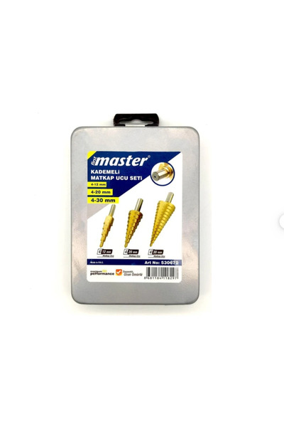 Master 530670 Kademeli Sac Delme Matkap Ucu (step Drill) 3 Parça Set