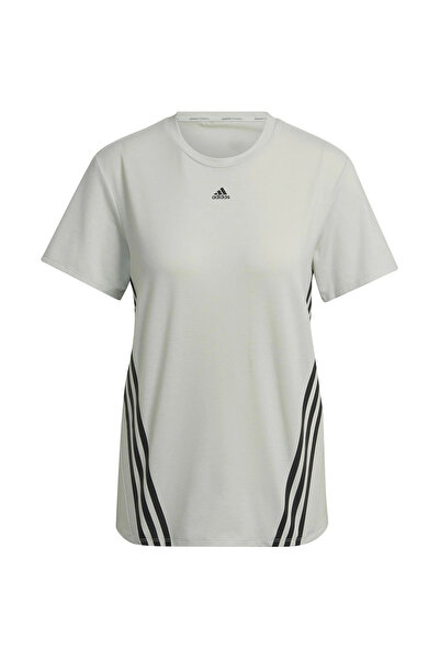 adidas Tricou adidas Trainicons 3-Stripes Tee, Verde, Femei