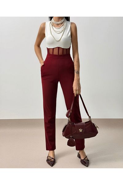 MAYHOŞ BUTİK Women's Crepe Tulle Jumpsuit
