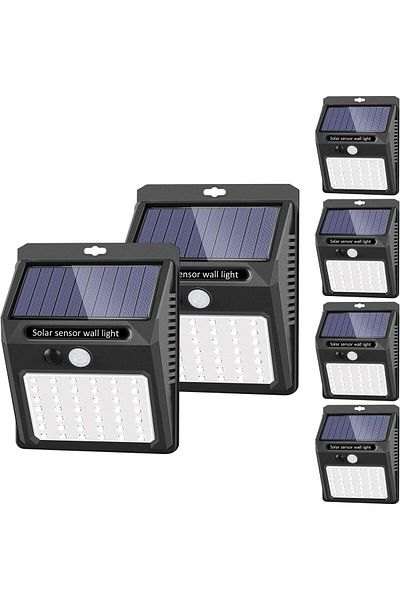 AWH Solar Lights Outdoor 6-Pack, 42 LED Motion Sensor Waterproof Security Lights for Garden & Patio