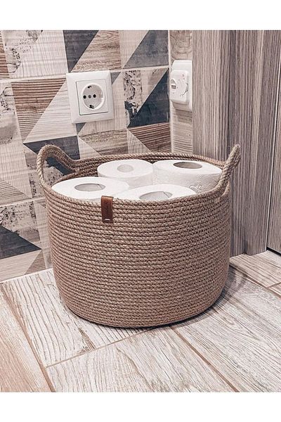 Hediyeninellitonu Organizer Ψάθινο καλάθι Ψάθινο 25x25cm