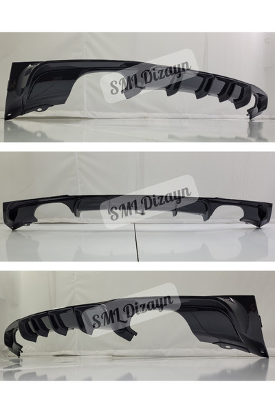 BoostZone BMW F30 M Sport 2012-2018 Difüzör-Difizör Arka Ek ÇİFT ÇIKIŞ PLASTİK İTHAL F30-31 Rear-Diffuser