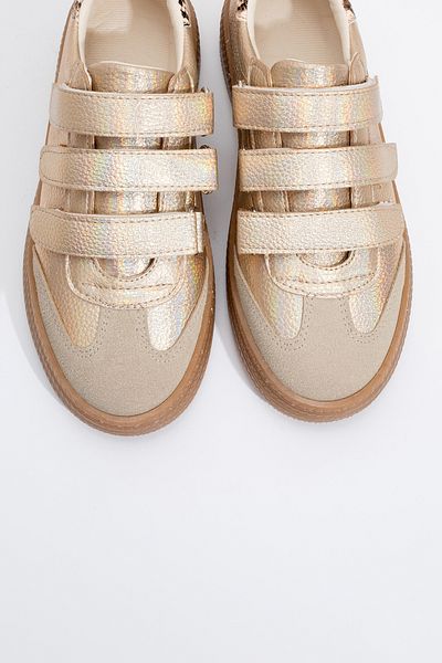 LuviShoes Pantofi sport de damă cu model auriu SALVA