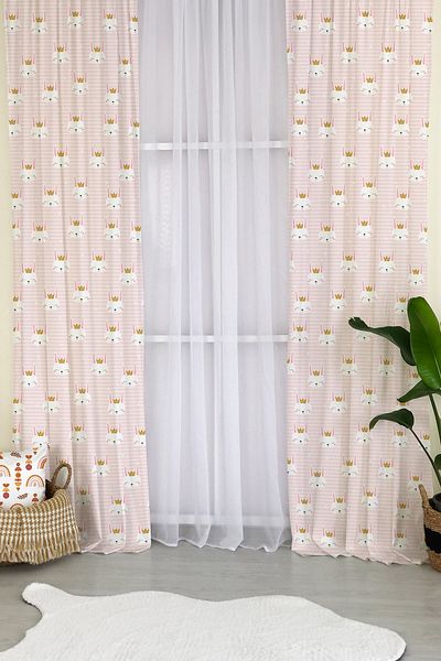 Lolla Pink Star Background Curtain 1170