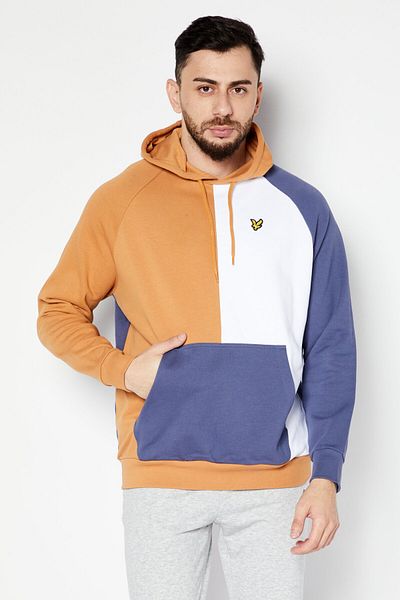 Lyle & Scott Men Hooded Long Sleeve Brand Logo Sweatshirt, Brawn Combo