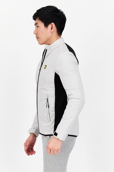 Lyle & Scott Men Printed Long Sleeve Puff Jacket, Light Grey