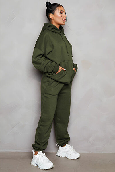 YAKAMEL Γυναικείο Σετ με Κουκούλα 2 τεμαχίων Ψηλόμεσο Jogger