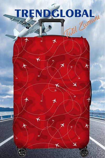 Trendglobal Valisă Valisă Husă de protecție Avion roșu