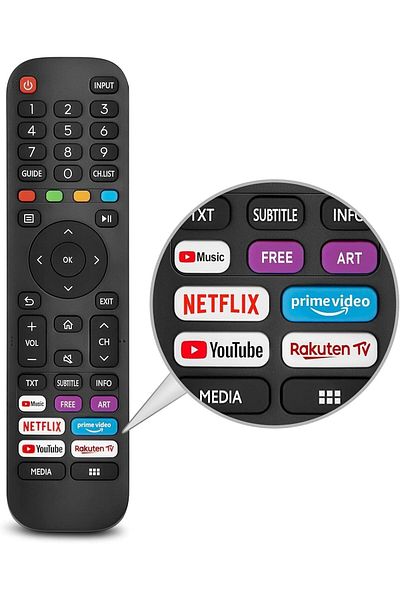 AWH Universal Remote for Hisense VIDAA TV EN2G30H/EN2A30 with Netflix,Prime Video,YouTube&RakutenTV
