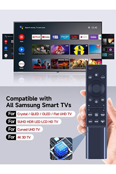 AWH Universal Remote for Samsung Smart 4K QLED LED UHD TV, with Netflix & Prime Video Buttons