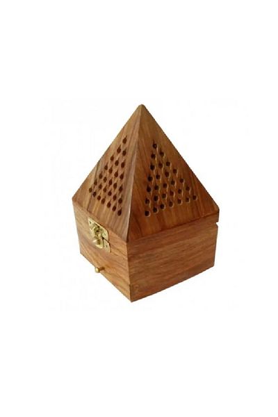 Generic مبخرة على شكل هرم بني داكن 14x10 سم