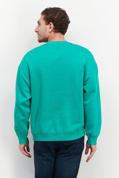 French Connection Men Crew Neck Brand Logo Fleece Sweatshirts, Green