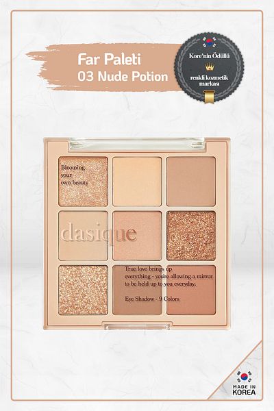 dasique 03 Nude Potion Eyeshadow Palette - Eyeshadow Palette, Korea (Marico Cosmeti̇c)