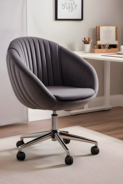 SandalyeDeposu İstiridye Çalışma Koltuğu (AÇIK GRİ KUMAŞ)