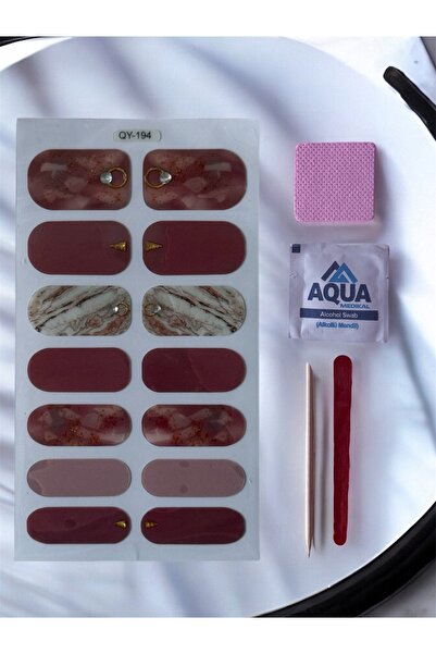 Takıtolia Jelüx Palette Bordolu Renkli Yapışkan Tam Kaplama Jel Tırnak Seti B...