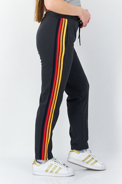 Ocean Pacific Women Drawstring Embroidered Logo Sweatpants, Dark Grey