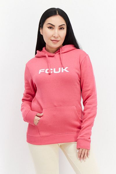 French Connection Women Long Sleeve Hoodie Brand Logo Sweatshirt , Pink