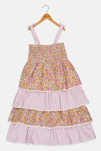 Nicole Miller Kids Girl Floral Layered Dress, Multicolor