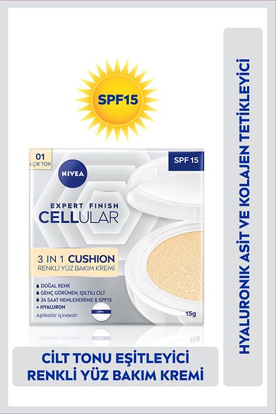 NIVEA Cellular Expert Finish 3in1 - Colorful Face Care Cream 15ml, Hyaluron and Collagen