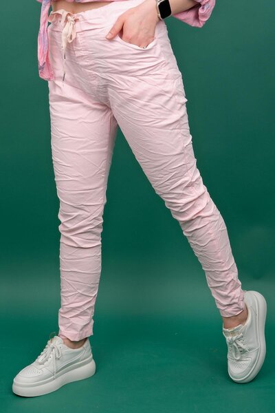 Modalook Likralı Düz Basic Pantolon Şeker Pembe Renk