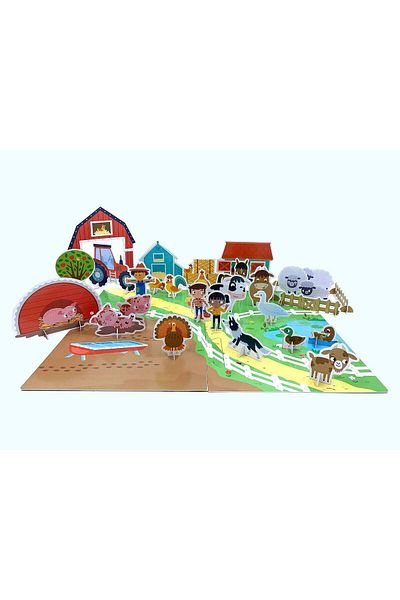 Imagine That Publishing Build and Play - Farm Book and Play Set