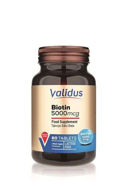 Validus 60 Tablets Biotin 5000 Mcg
