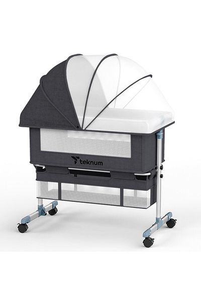 TEKNUM Moonlight Bedside Crib - Dark Grey