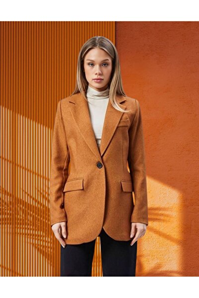 chwain Kadın Karamel Yünefekt Ceket