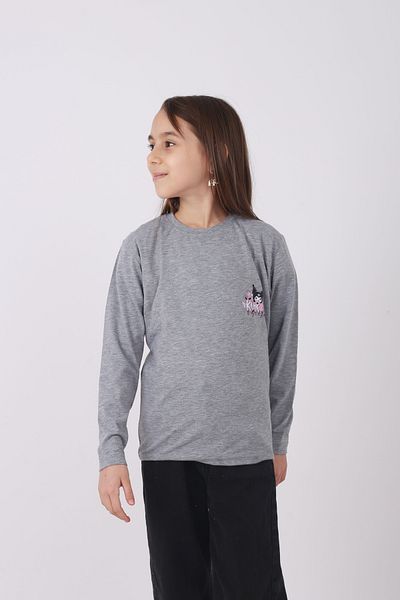 COSBA kids wear Памучен суитшърт с щампа Kuromi за момичета с кръгло деколте