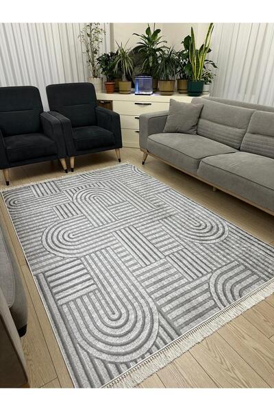 MODKLAS Kaymaz Taban Yıkanabilir Dijital Baskı Dekoratif Halı - 4m²=160x230 c...