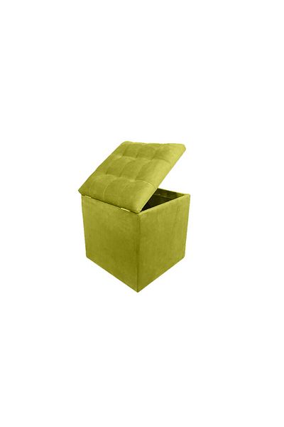 Homelux Bancă cub COZY cu spațiu de depozitare, 42x42x46 cm, catifea, verde lime