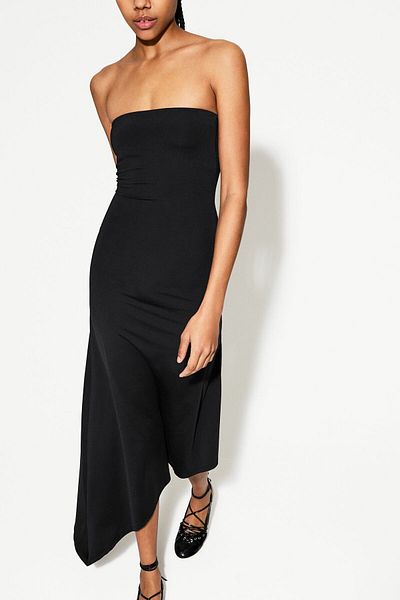 Bershka Asymmetric Bandeau Midi Dress Ramadan