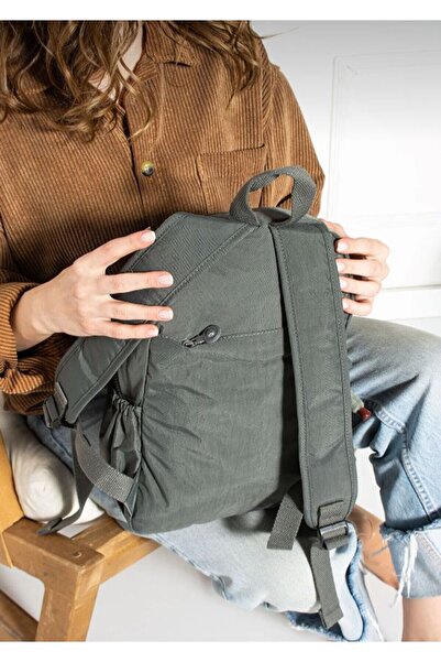 Morpelikan Women's Waterproof Parachute Fabric Dark Gray Backpack with Multi-Compartment Front Pocket Adjustable Strap